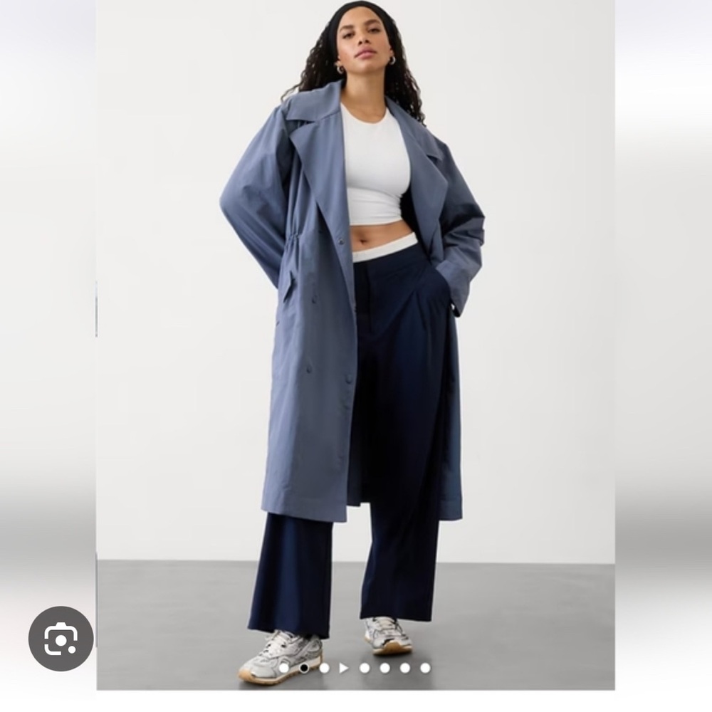 Athleta Blue Trench Coat